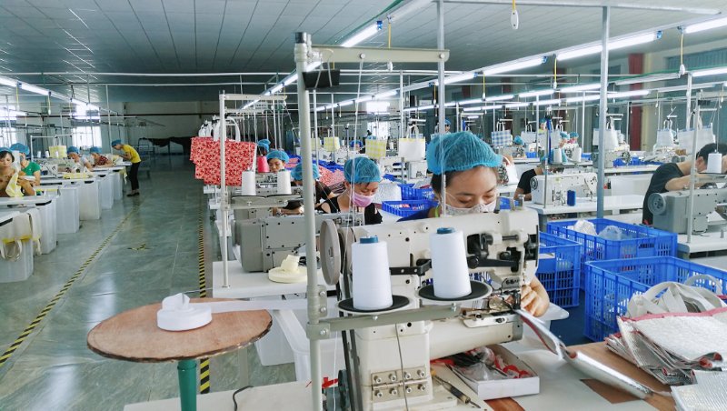 森榮手袋越南工廠布袋生產(chǎn)車間